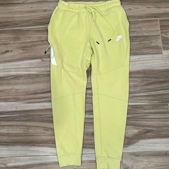 Nike Other - Nike volt yellow and white tech fleece joggers